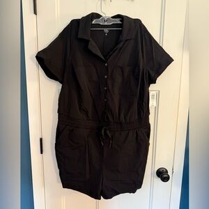 Torrid TRU Black Button-Up Romper